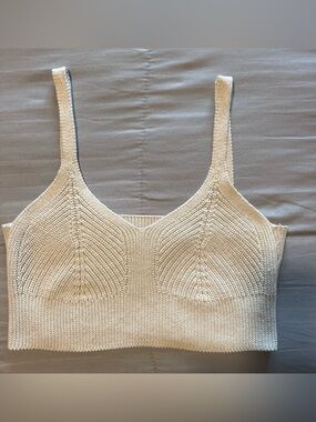 pistola Cream Knit Bralette with Textured Cups